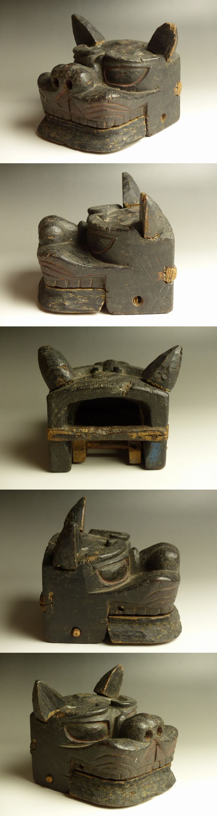 古美術 猫 - 木彫獅子頭 | 古美術品専門サイト fufufufu.com