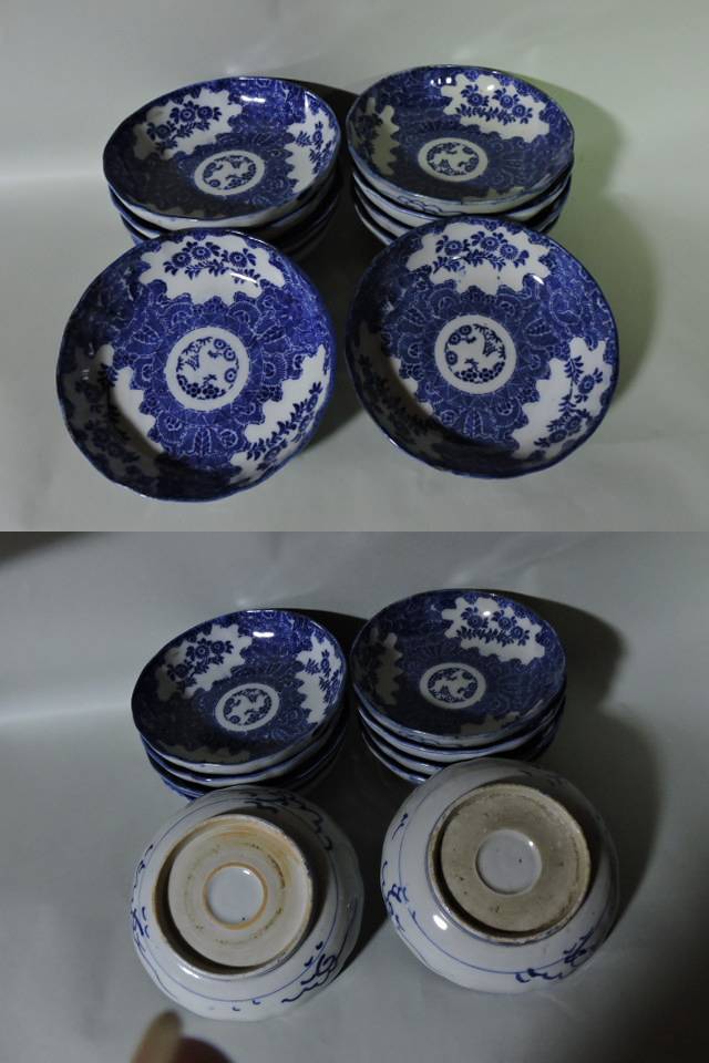 讃岐今昔 - ベロ藍印判手なます皿 | 古美術品専門サイト fufufufu.com