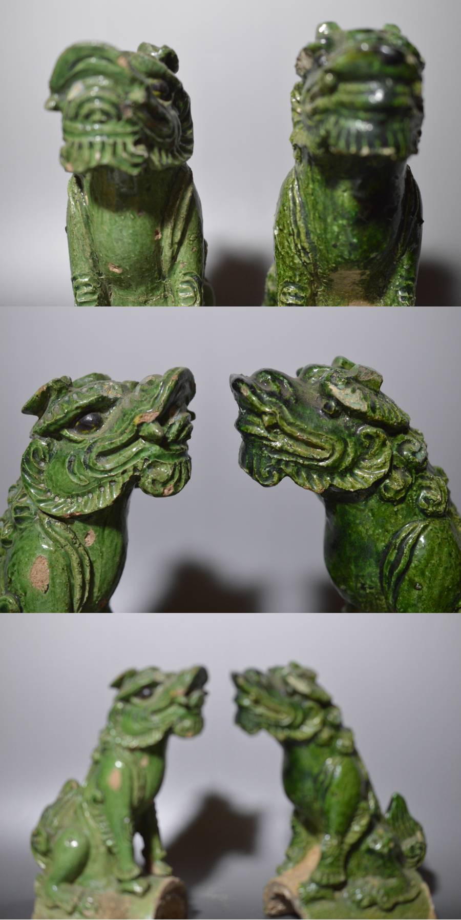 讃岐今昔 - 中国緑釉獅子飾り筒瓦 | 古美術品専門サイト fufufufu.com