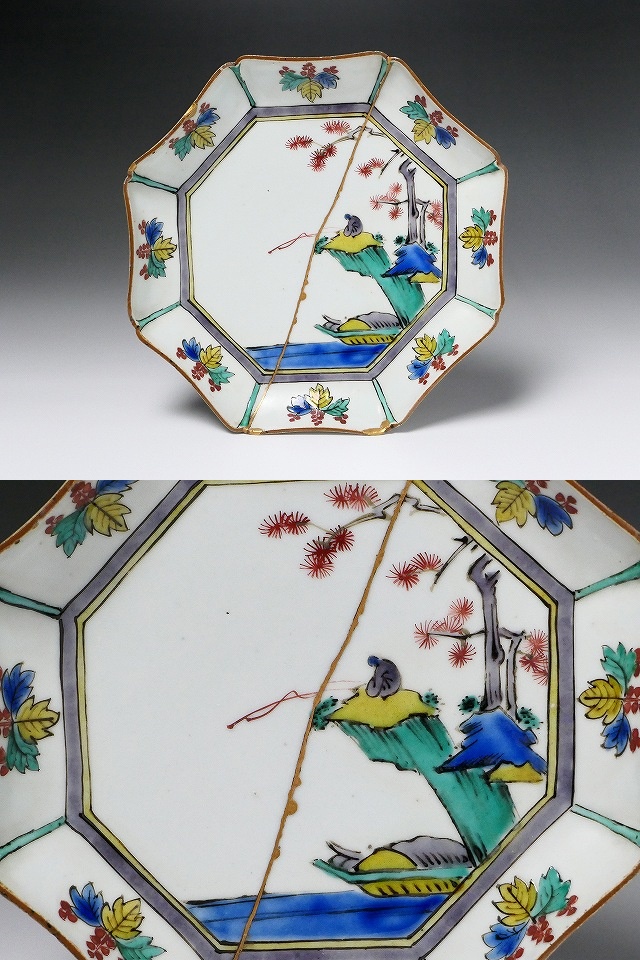 古美術 三樹 - 古九谷 八角皿 | 古美術品専門サイト fufufufu.com