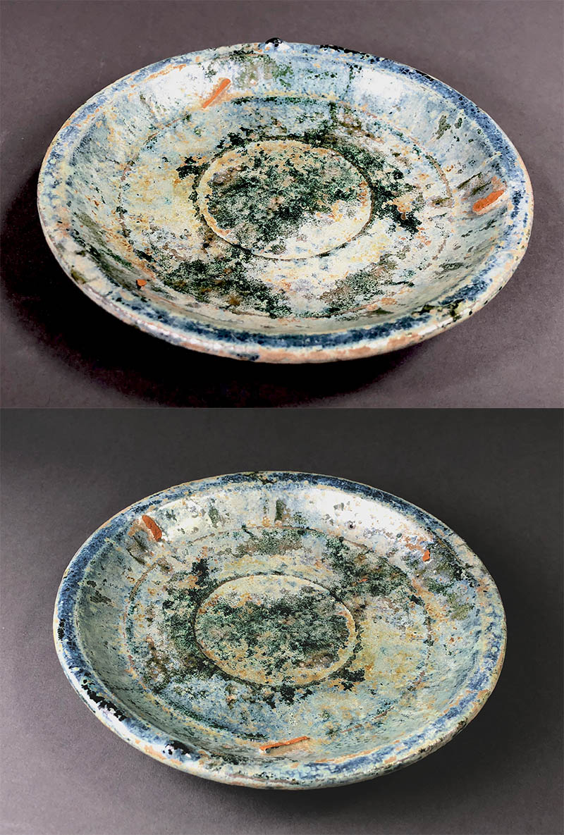 古美術 吉戸 - 漢時代緑釉銀化皿 | 古美術品専門サイト fufufufu.com