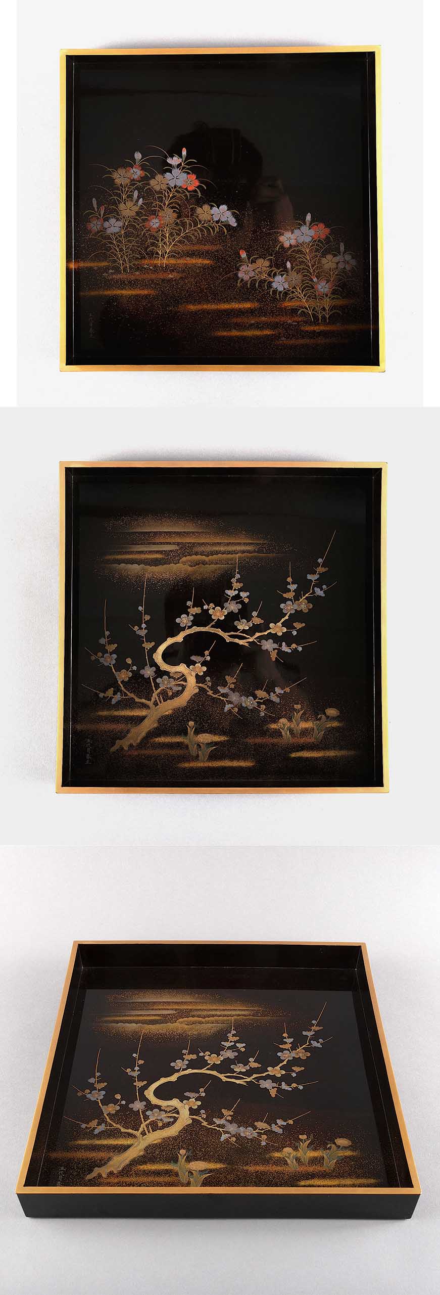 古美術 吉戸 - 春正金銀蒔絵香盆一組 | 古美術品専門サイト fufufufu.com