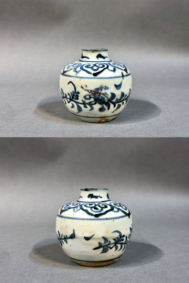 古美術 吉戸 - 明時代草花文青花茶入 | 古美術品専門サイト fufufufu.com