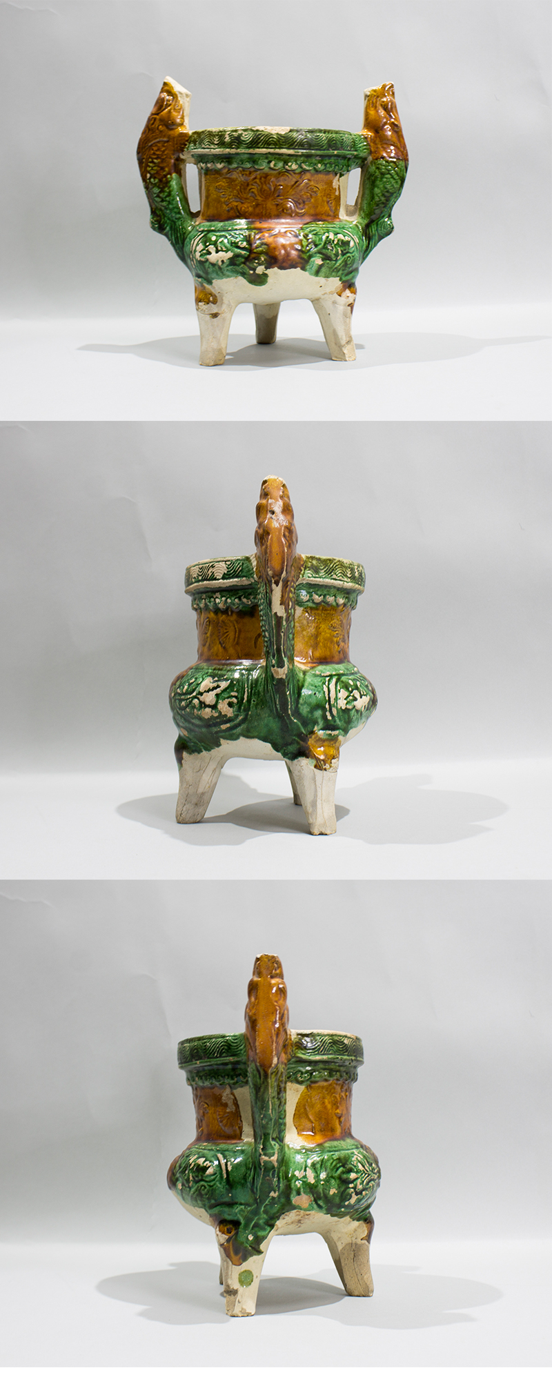 古美術 吉戸 - 元時代 三彩鯉耳香炉 | 古美術品専門サイト fufufufu.com
