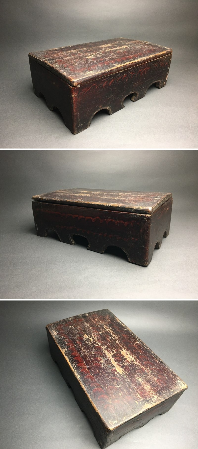 李朝染付壺 李朝 文箱? 合せ箱 MA460 李朝染付壺 合せ箱 MA460 （