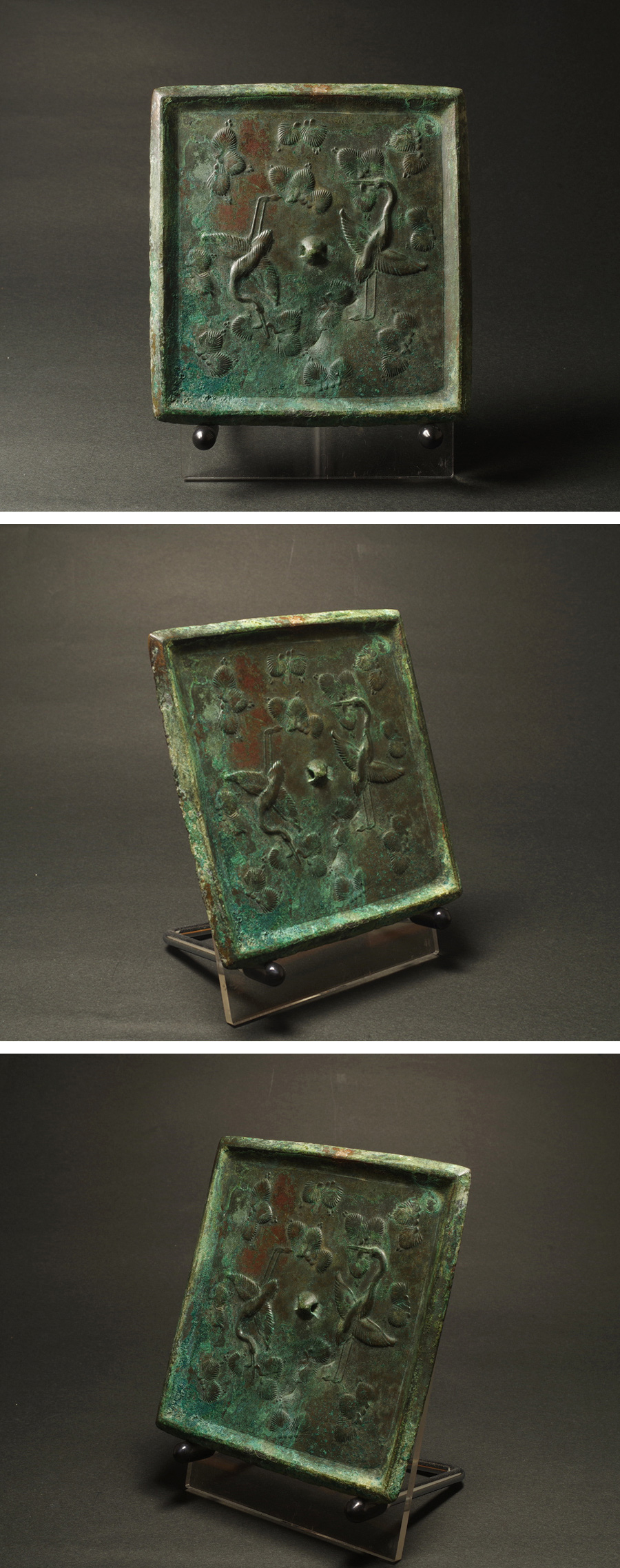 【5月20日迄特別価格】平安梅花鏡 平安時代 古代和鏡 考古発掘品 古美術 梅花蒔絵 平棗 豊平翠仙(作) 豊平良彦箱書 | 古美術ささき