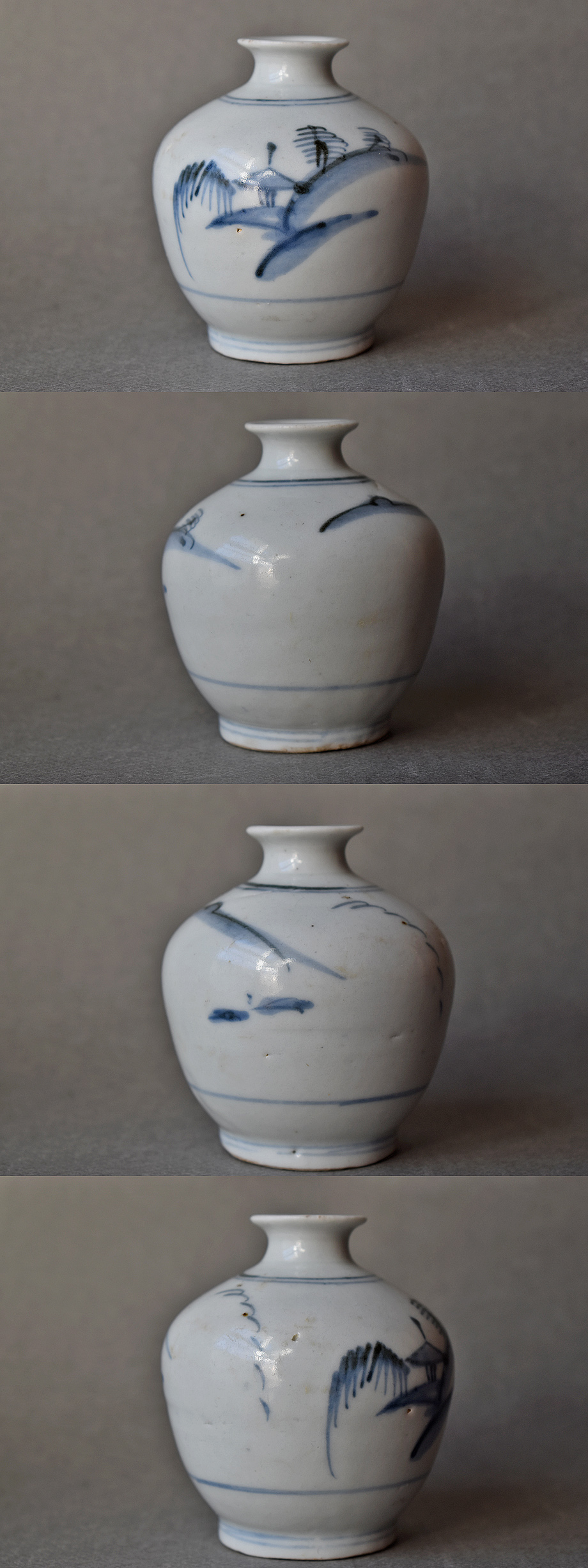 山水画風の白色磁器小盃　初期伊万里の陶片　発掘品 古童 - 初期伊万里 山水文 小徳利 | 古美術品専門サイト fufufufu.com
