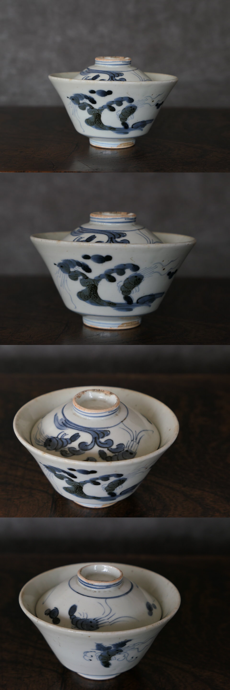 古美術 三樹 - くらわんか 海老文蓋茶碗 | 古美術品専門サイト