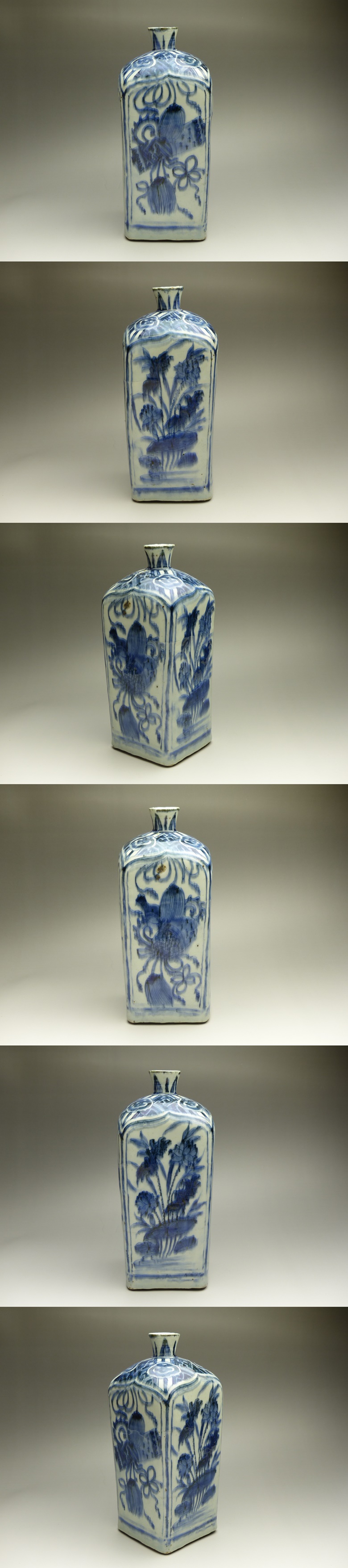 古美術 猫 - 古染付蓮文角瓶 | 古美術品専門サイト fufufufu.com