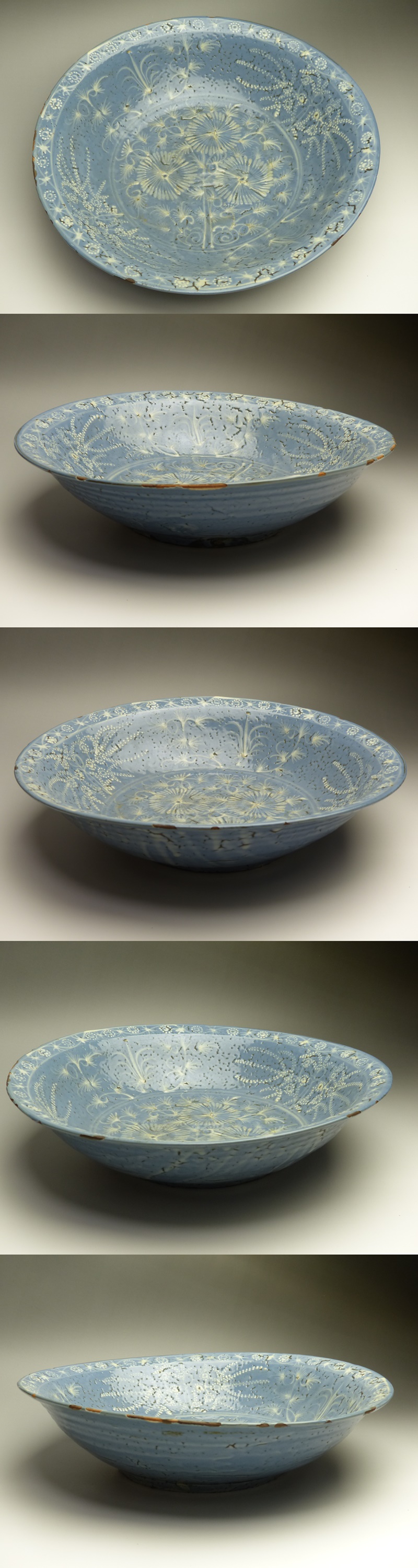 古美術 猫 - 呉須餅花手大皿 | 古美術品専門サイト fufufufu.com