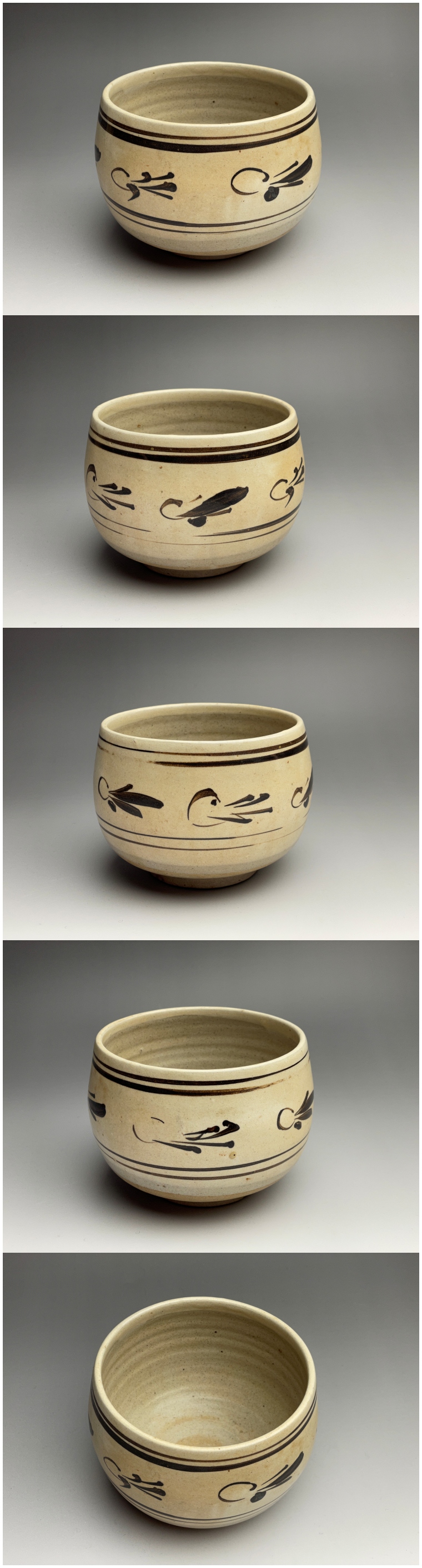 磁州窯 鉄絵 兎福 草花紋 小徳利 磁州窯 鉄絵 兎福 草花紋 小徳利