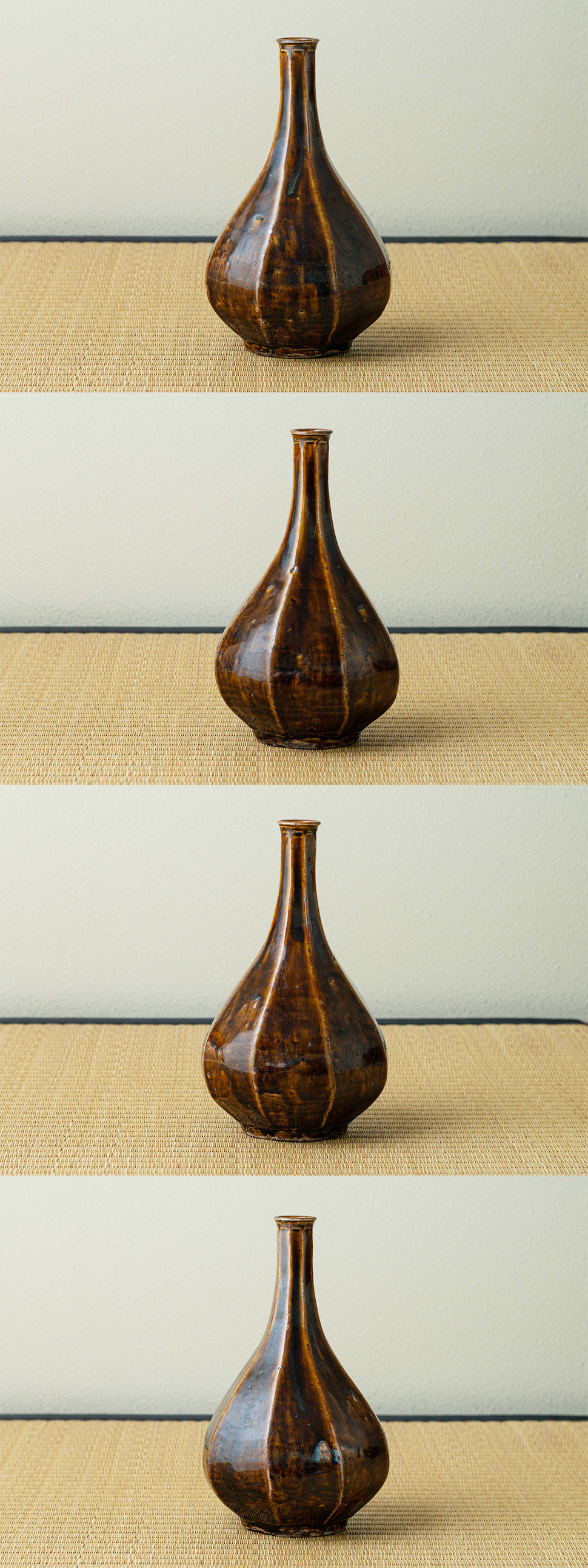 信州松代焼 飴釉白釉掛け壺(味噌壺) 江戸時代後期頃の作