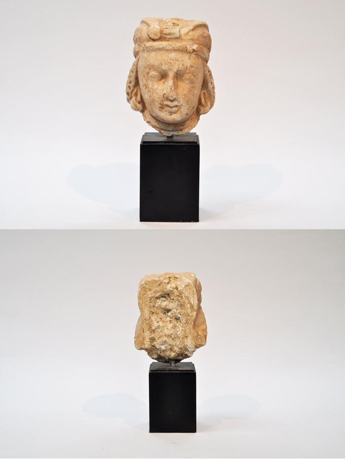 スタッコのガンダーラ仏 ハッダ・ストゥッコ菩薩頭部（3～4世紀）