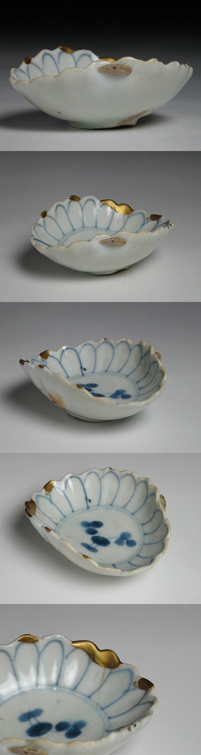 初期伊万里」点描菊花文小皿 初期伊万里」初期伊万里赤絵菊花文小皿