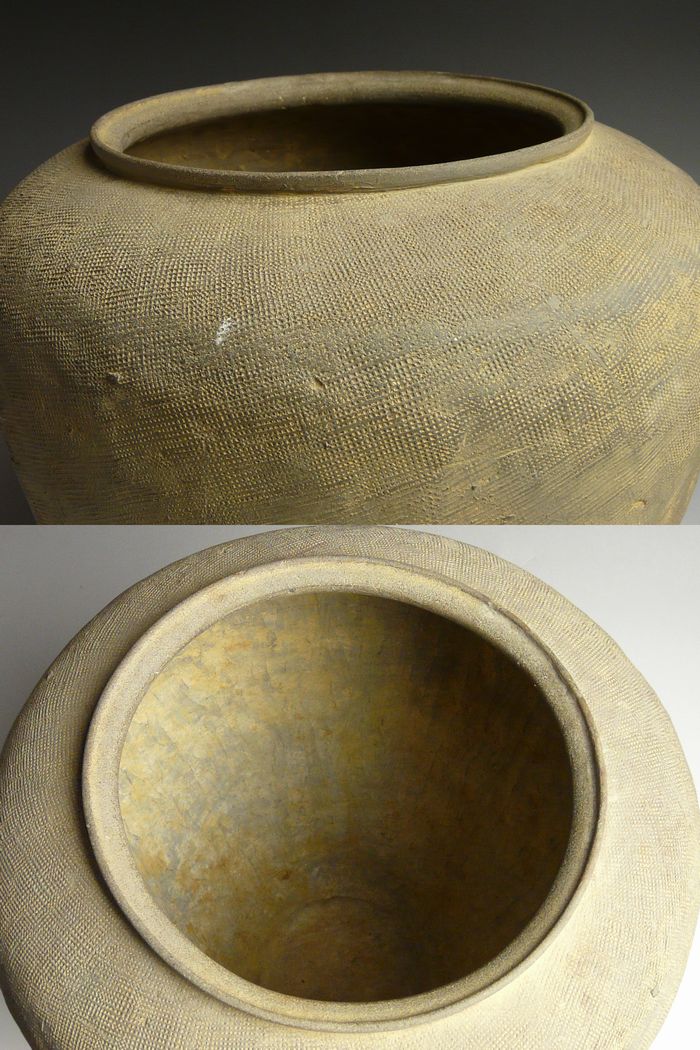 古美術 猫 - 灰陶布目印文壺 | 古美術品専門サイト fufufufu.com