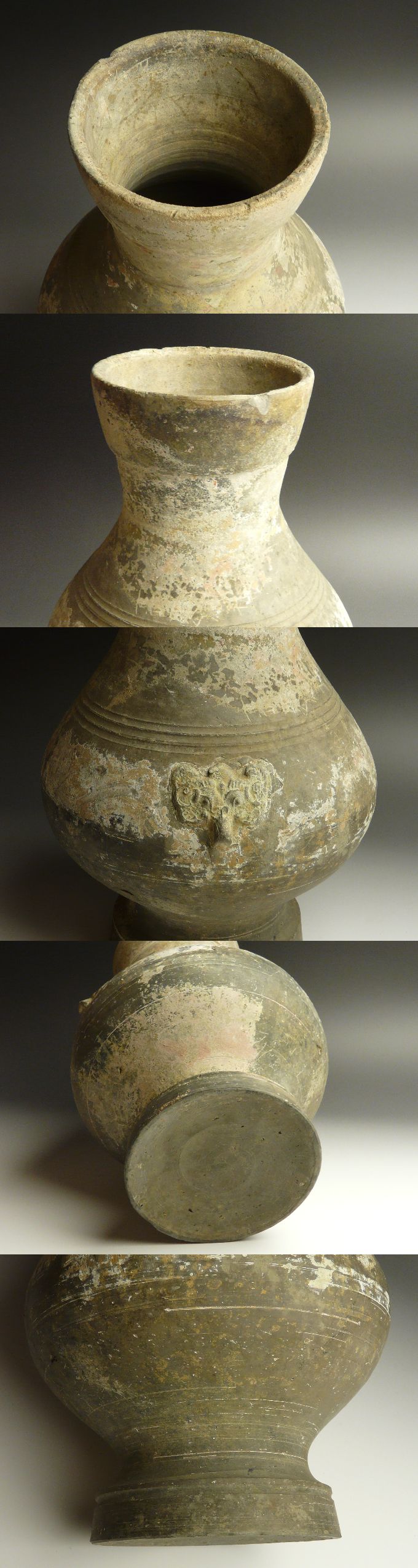 古美術 猫 - 漢灰陶加彩龍文壺 | 古美術品専門サイト fufufufu.com