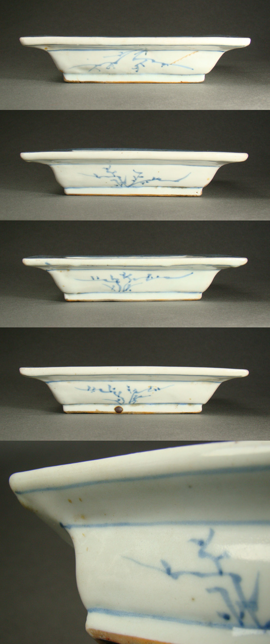 古童 - 古染付 山水文 四方鉢 | 古美術品専門サイト fufufufu.com