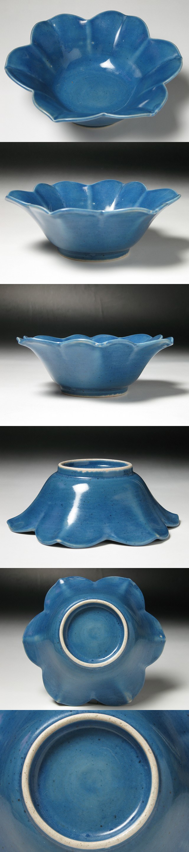 古美術 三樹 - 古伊万里 瑠璃釉桔梗形鉢4客 | 古美術品専門サイト