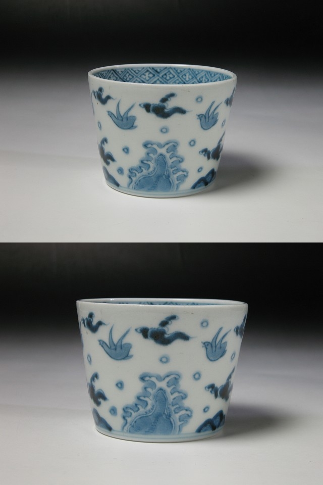 古美術 三樹 - 古伊万里波千鳥文大振蕎麦猪口 | 古美術品専門サイト