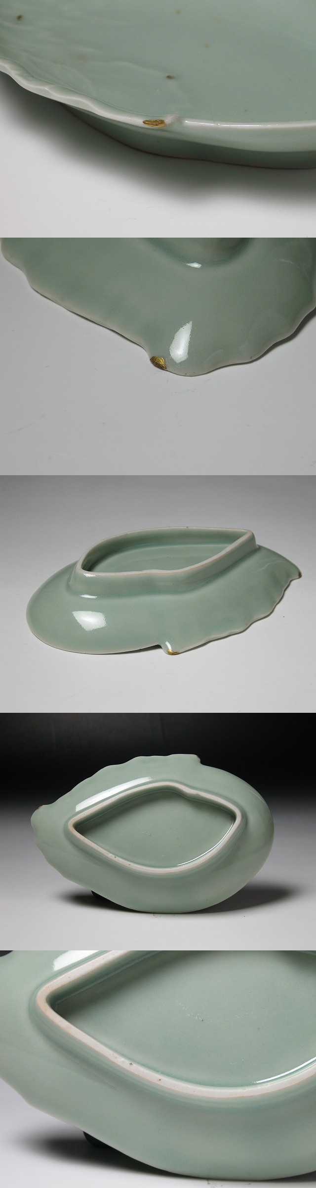 鍋島青磁 貝形皿 木箱つき