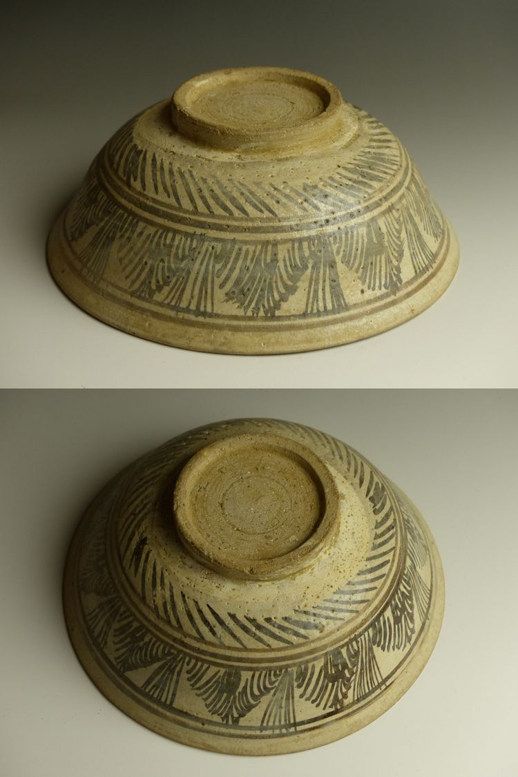 古美術 猫 - カロン窯鉄絵太陽草木文鉢 | 古美術品専門サイト fufufufu.com