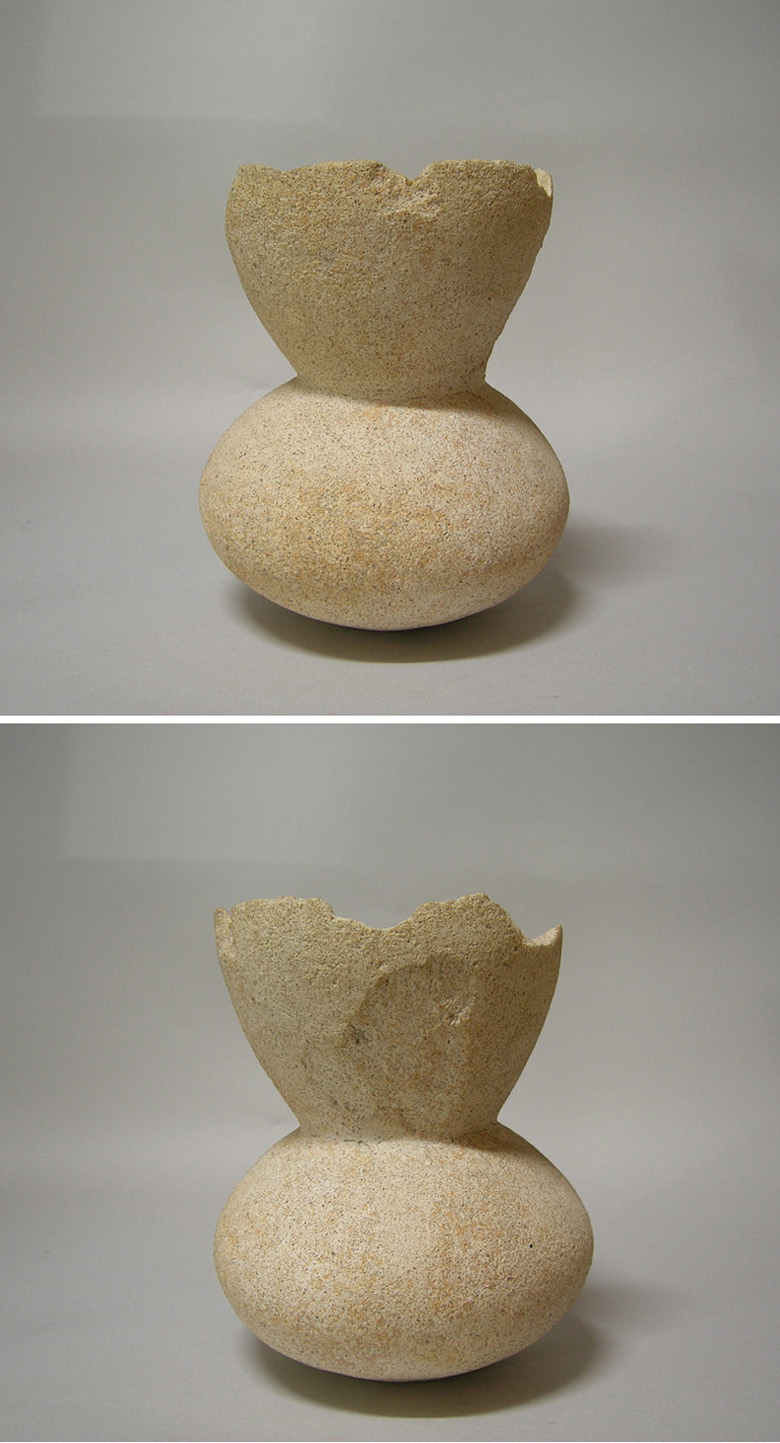 発掘品 弥生土器 そろばん型の小壷 波状紋様 矢作川流域出土 m