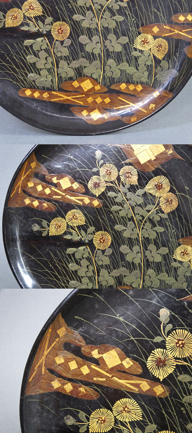 古童 - 大内 漆絵菊花文 胡桃脚膳 | 古美術品専門サイト fufufufu.com