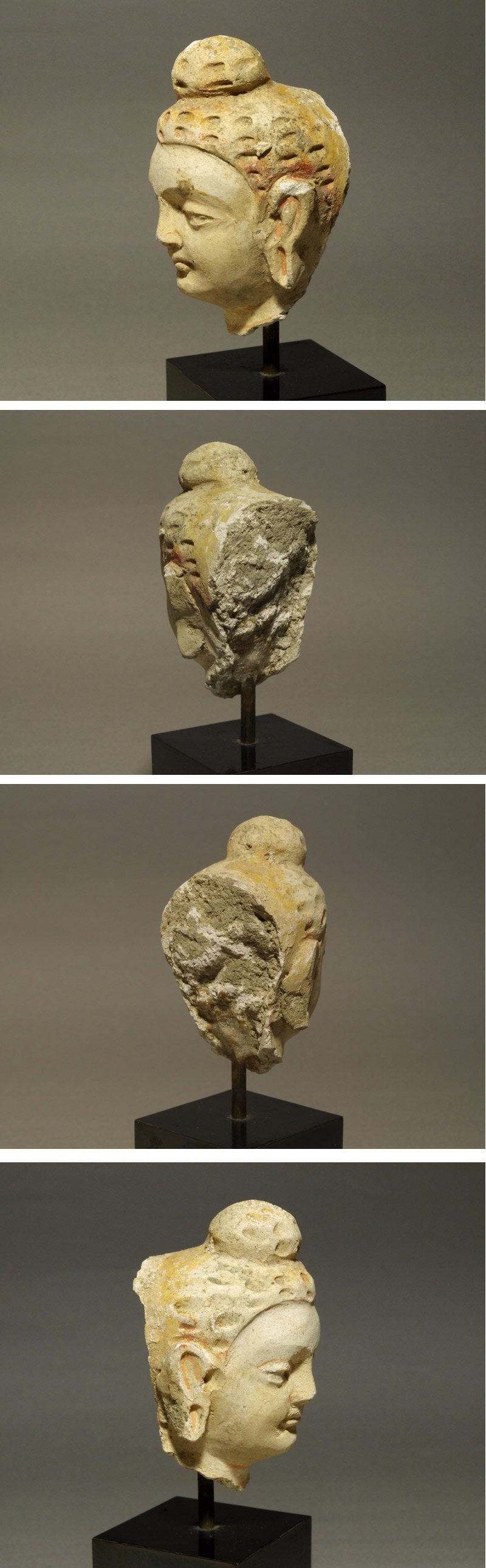 セール，大得価 ☆拾選☆ 獅子 頭部 残欠 ( ストゥッコ・伝ハッダ出土 )