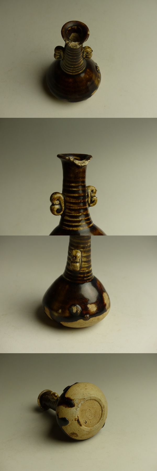 古美術 猫 - 古瀬戸飴釉二耳花生 | 古美術品専門サイト fufufufu.com