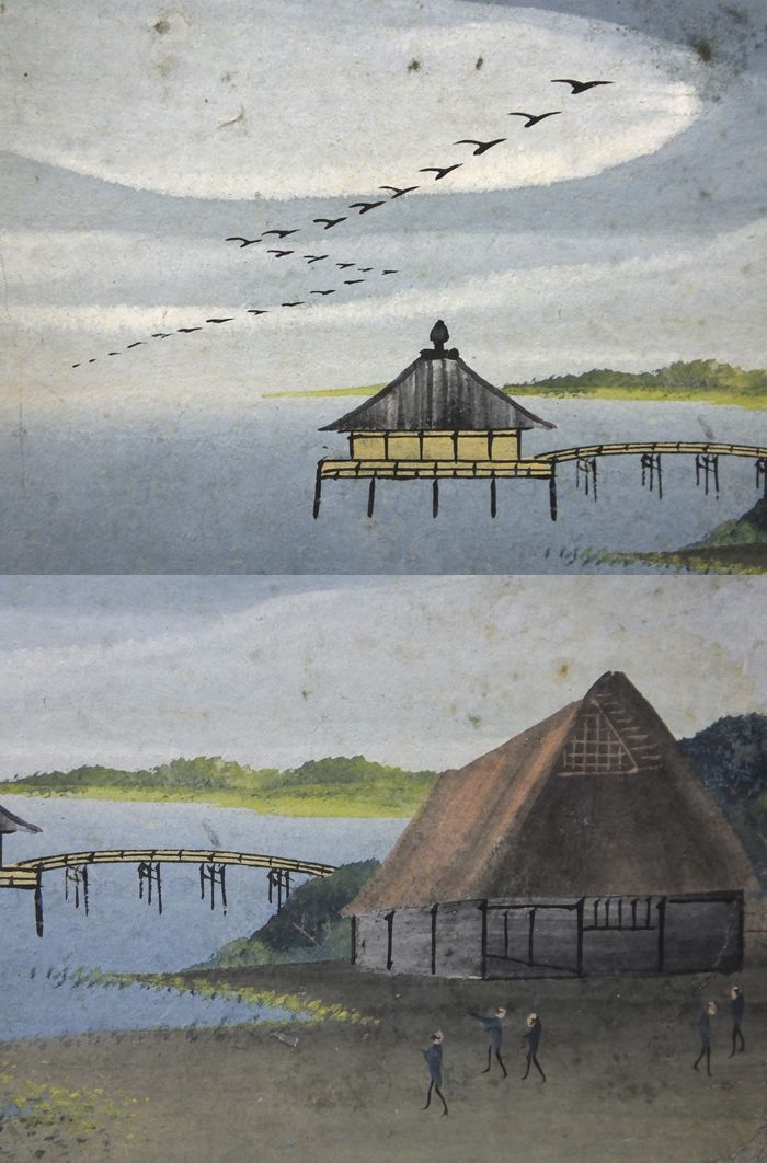 古童 - 泥絵6 「近江八景 浮御堂」 | 古美術品専門サイト fufufufu.com