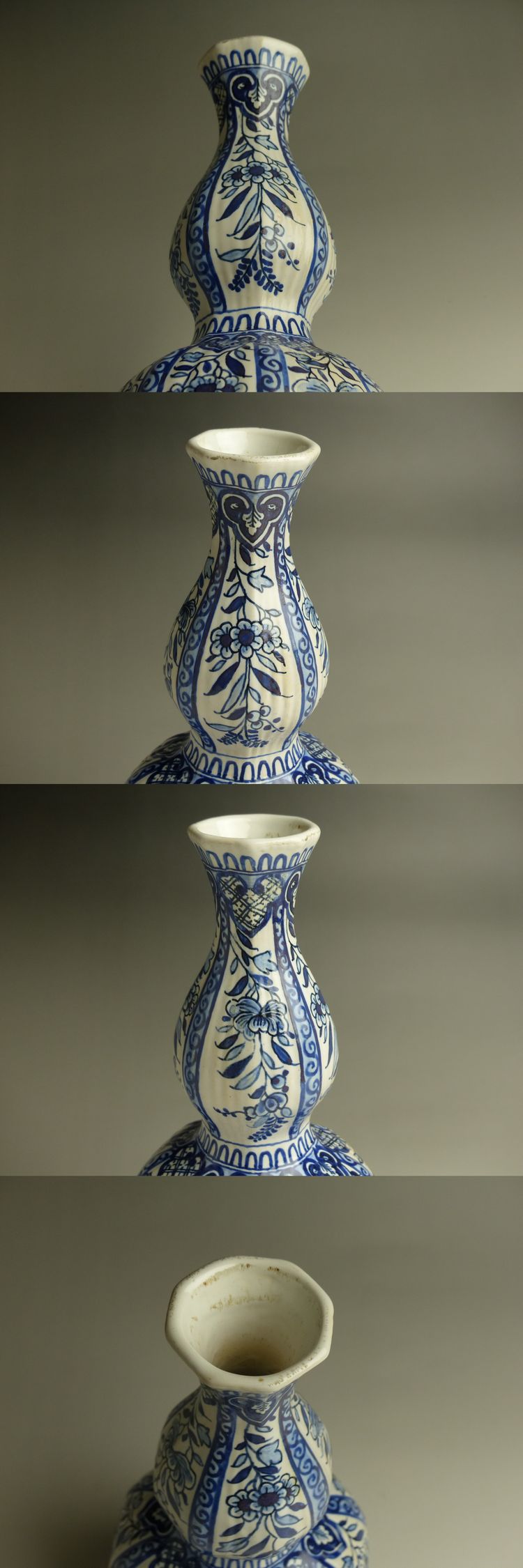 古美術 猫 - オランダ染付面取瓢瓶 | 古美術品専門サイト fufufufu.com