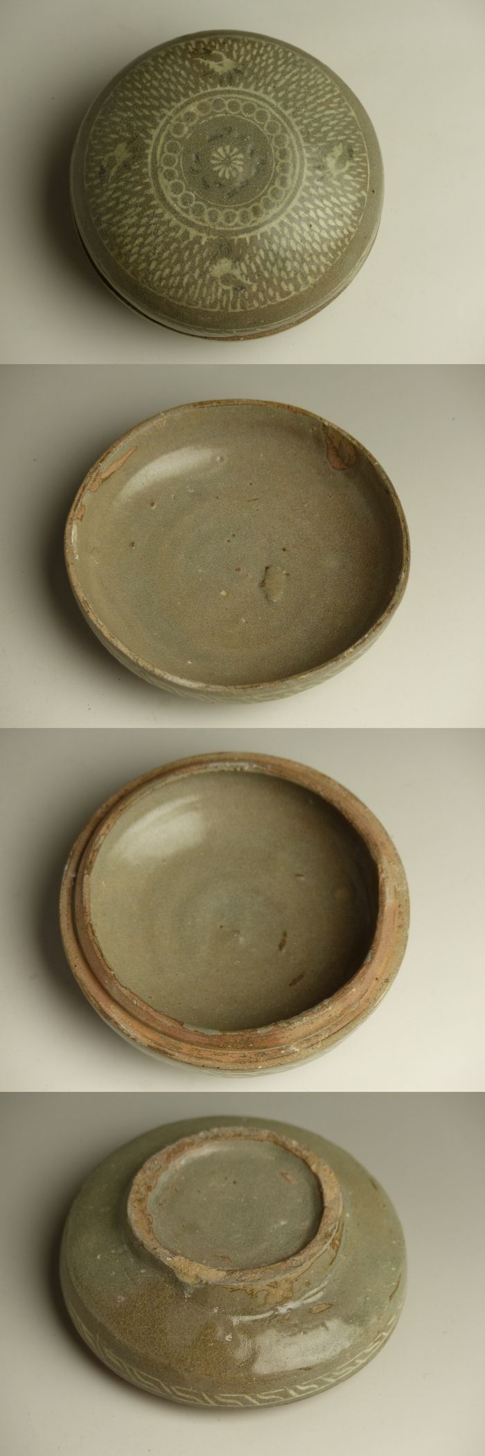 高麗 青磁 刻花象 花文 合子　中国　李朝　鳳凰　古美術　骨董品　朝鮮　香合 Yahoo!オークション -「高麗青磁 壺」(高麗) (中国、朝鮮半島)の落札