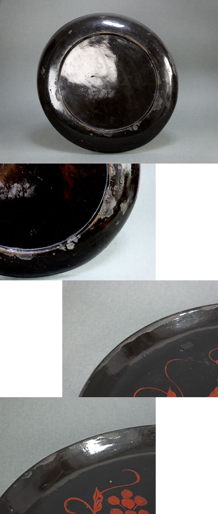 古童 - 朽木 漆絵 葡萄文 丸盆 | 古美術品専門サイト fufufufu.com