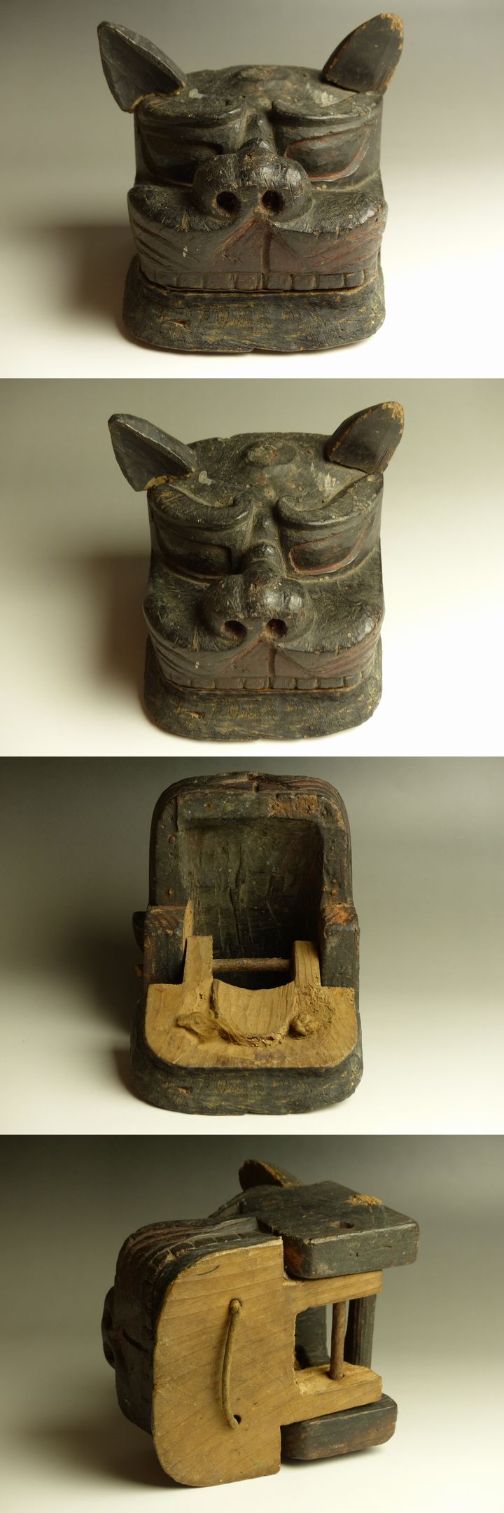 古美術 猫 - 木彫獅子頭 | 古美術品専門サイト fufufufu.com