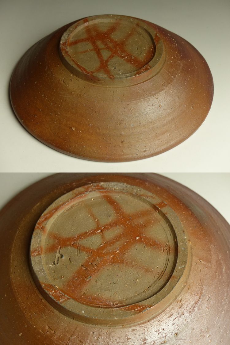 古美術 猫 - 人間国宝金重陶陽 備前八寸皿 | 古美術品専門サイト