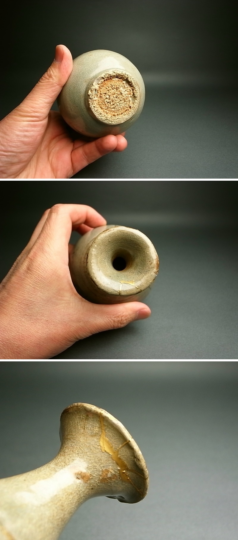 長谷雄堂 - 李朝粉青象嵌草文徳利 | 古美術品専門サイト fufufufu.com