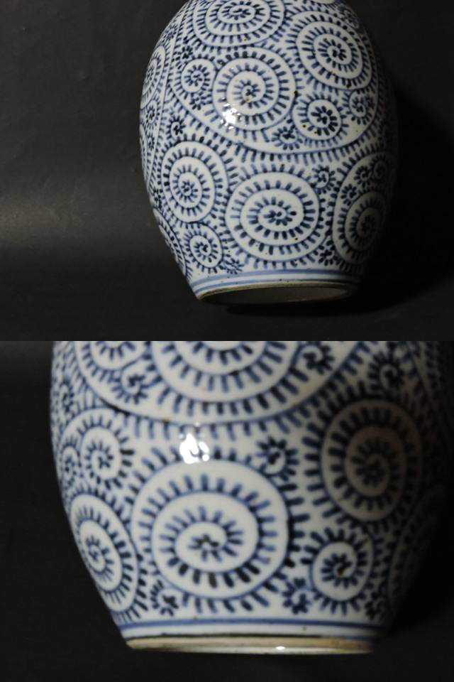 古伊万里蛸唐草鶴首徳利江戸後期