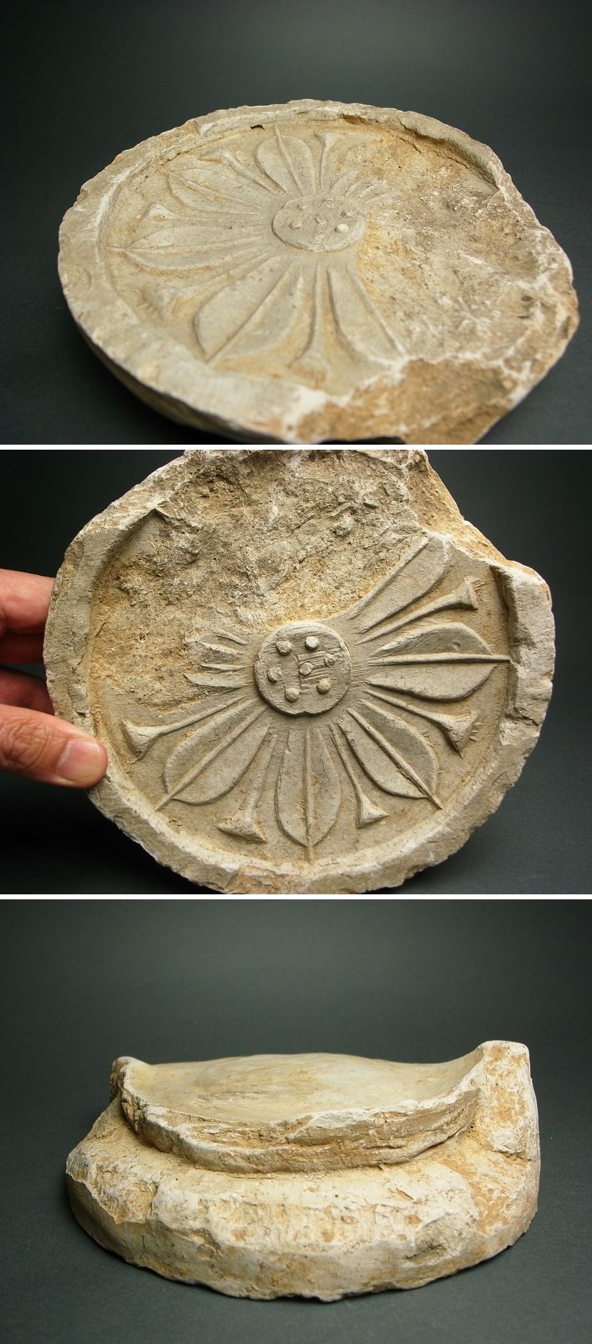 長谷雄堂 - 河内九頭神廃寺軒丸瓦 | 古美術品専門サイト