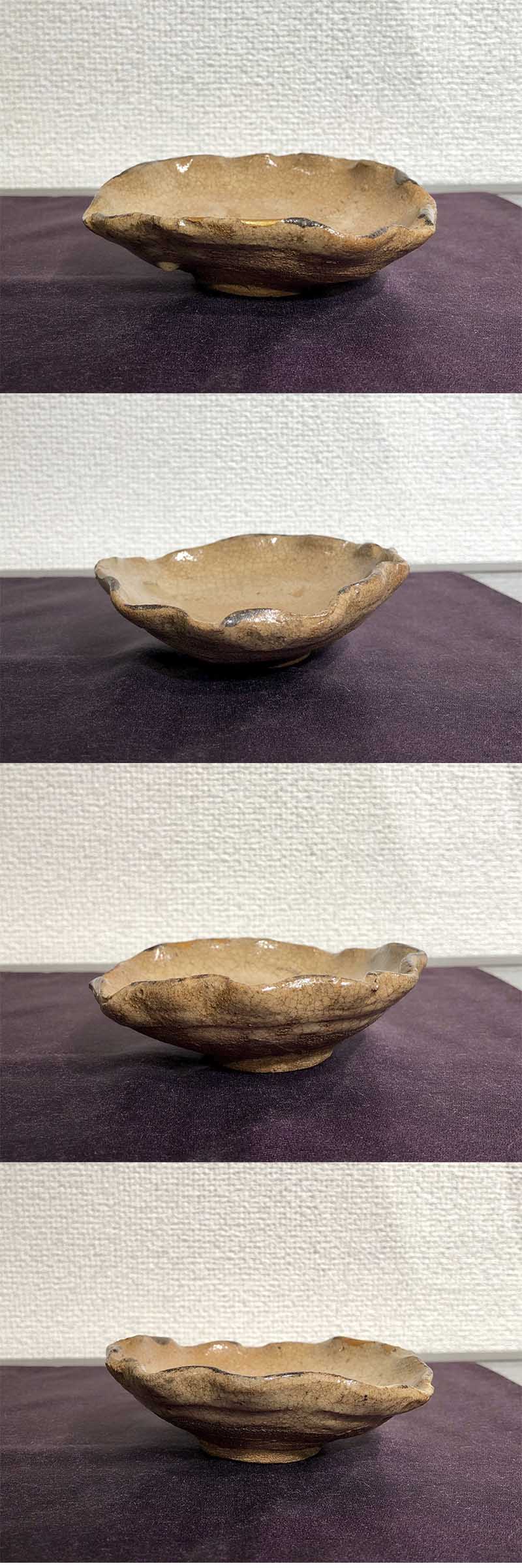 古唐津 皮鯨手 盃 山盃 桃山時代 江戸時代 陶片 初期伊万里 金継ぎ 古美術 古童 - 古唐津 皮鯨 平盃 | 古美術品専門サイト fufufufu.com