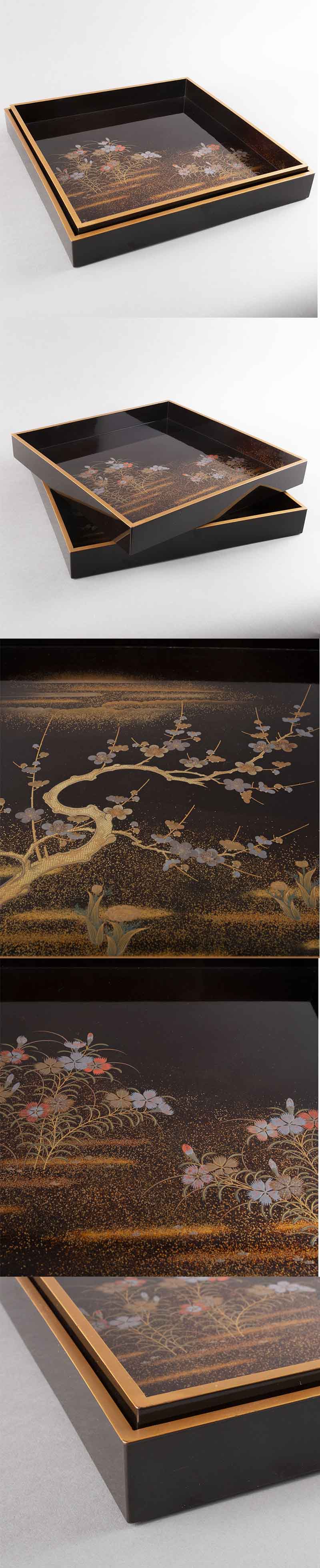 古美術 吉戸 - 春正金銀蒔絵香盆一組 | 古美術品専門サイト fufufufu.com
