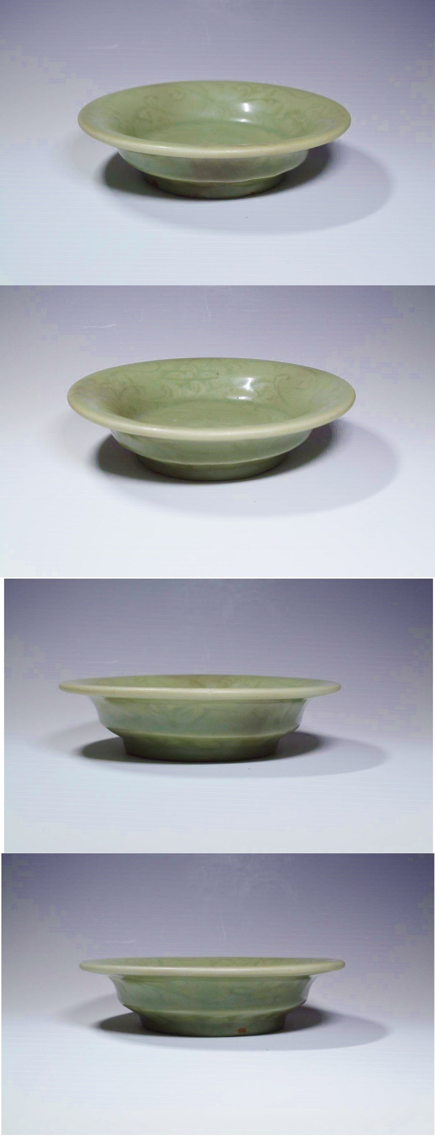 明代　龍泉窯　青磁盤　共箱付 明代 龍泉窯 青磁盤 共箱付