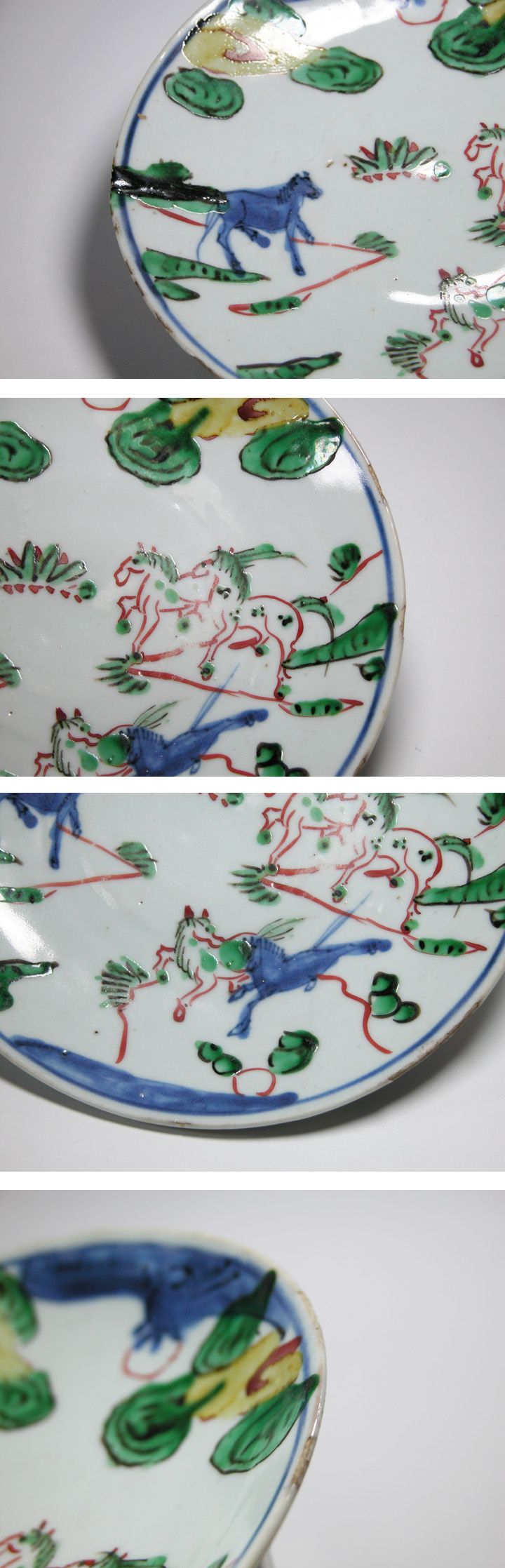 渡邊美術店 - 天啓赤絵 五彩群馬文皿 | 古美術品専門サイト fufufufu.com