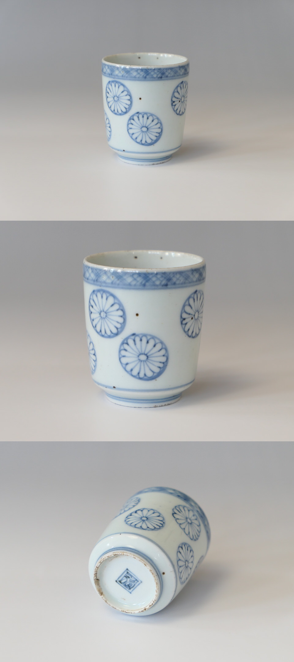 古伊万里美濃太白菊半筒猪口御深井江戸時代B 古美術 三樹 - 古伊万里 筒形猪口 | 古美術品専門サイト fufufufu.com