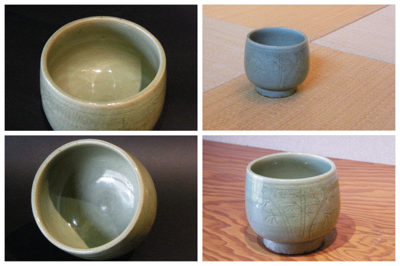 冨江洗心堂 - 七官青磁松竹梅文茶碗 | 古美術品専門サイト fufufufu.com