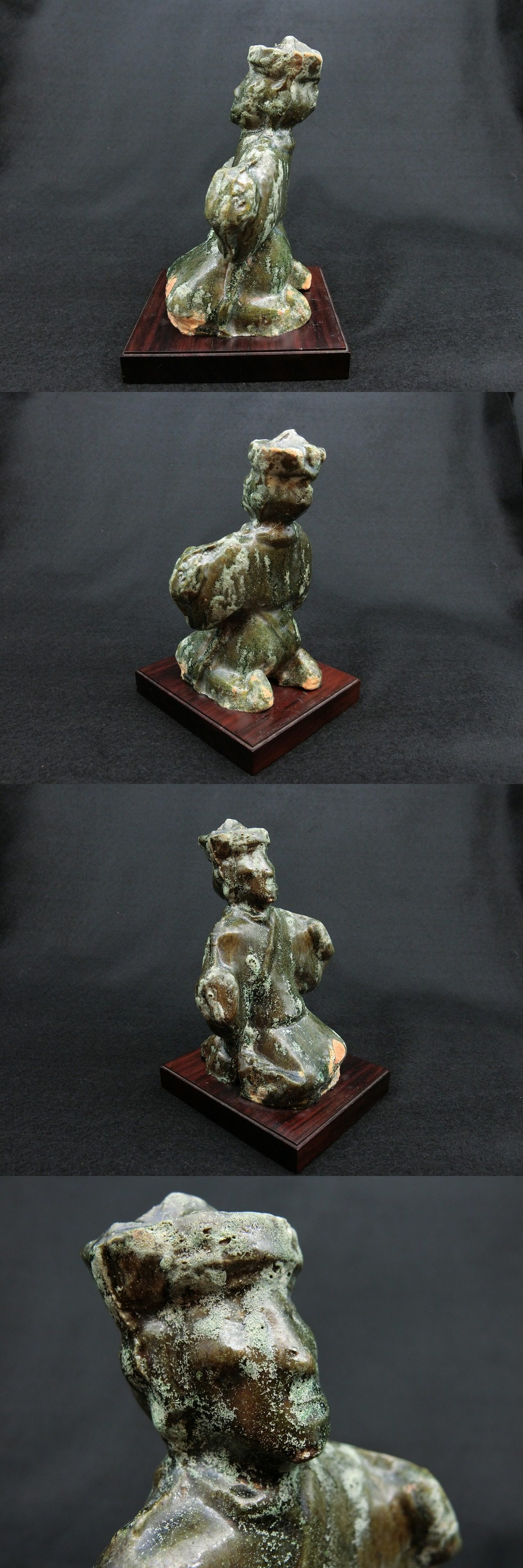 古美術 川﨑 - 漢緑釉銀化座傭 | 古美術品専門サイト fufufufu.com