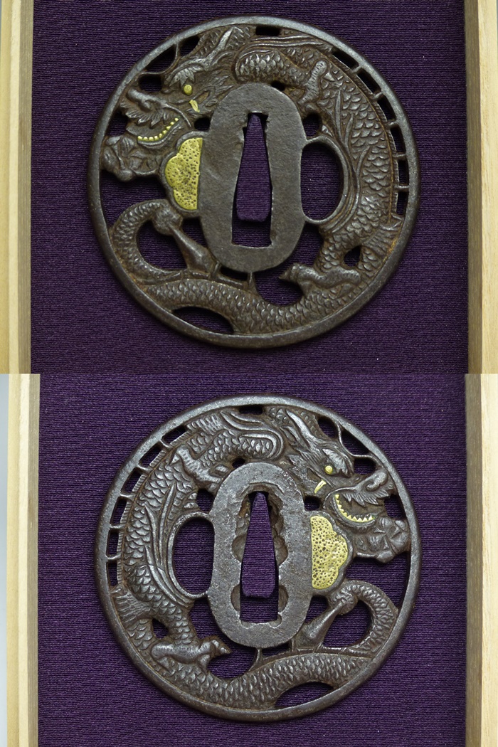 古美術 猫 - 龍図金工師鍔 | 古美術品専門サイト fufufufu.com