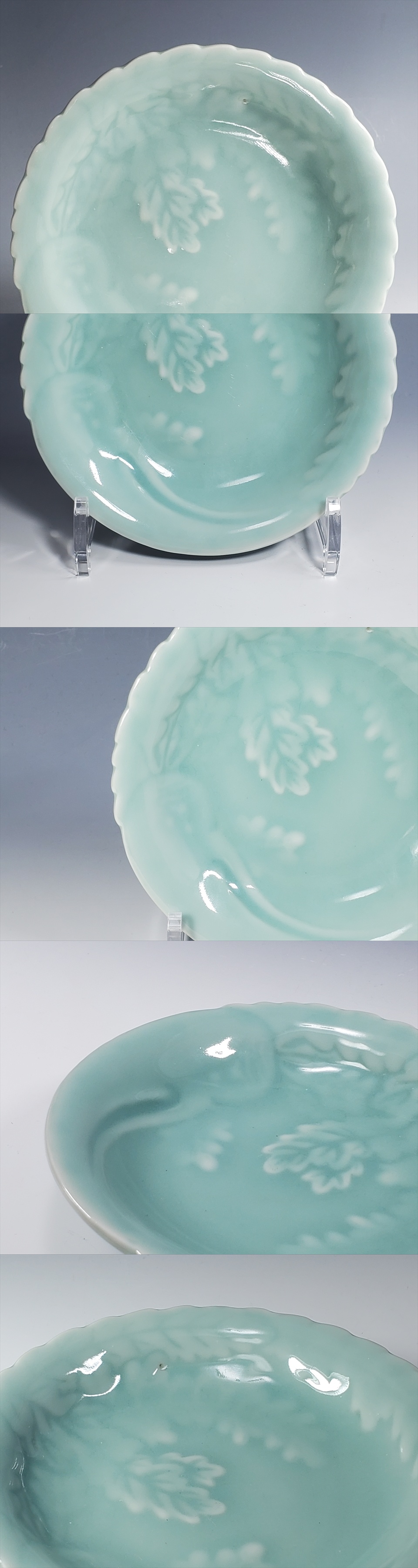 古美術長陽堂 - 後期鍋島 青磁大根図 五寸 | 古美術品専門サイト