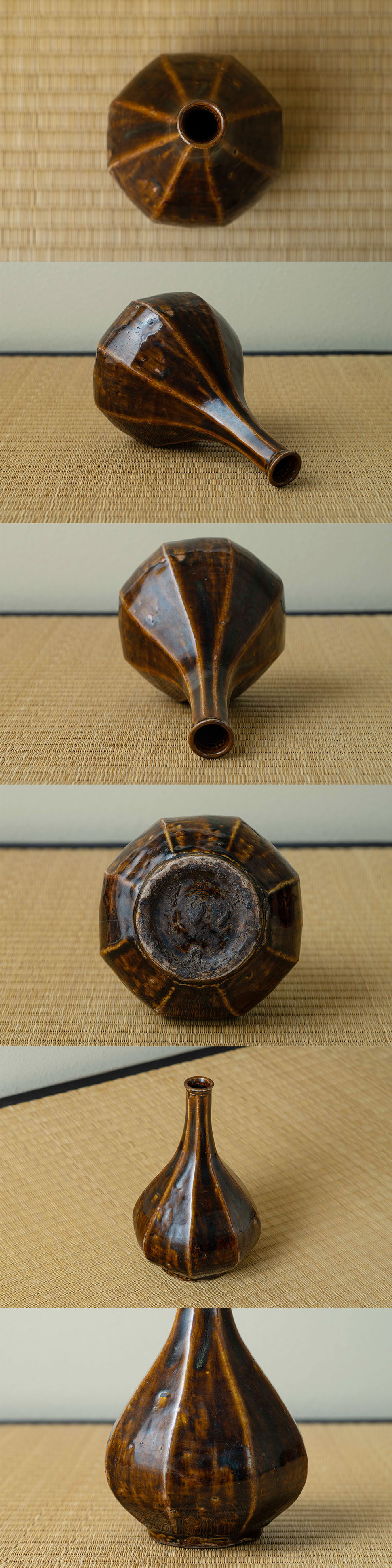 古美術 吉戸 - 飴釉面取瓶 | 古美術品専門サイト fufufufu.com