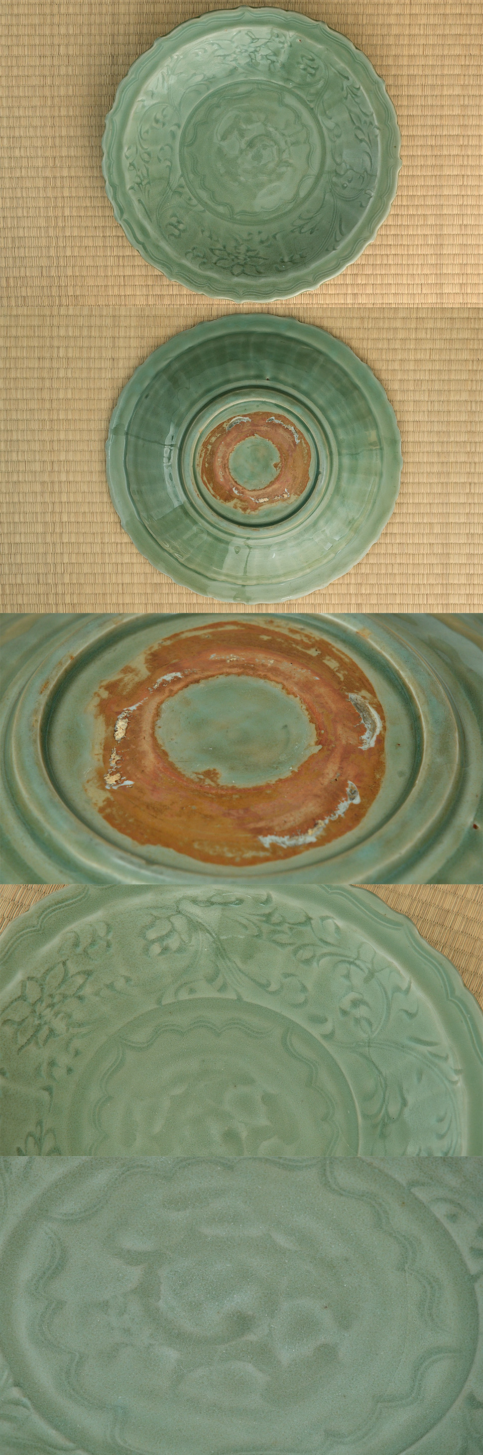 天龍寺青磁魚装飾大皿 Yahoo!オークション -「天龍寺青磁」の落札相場