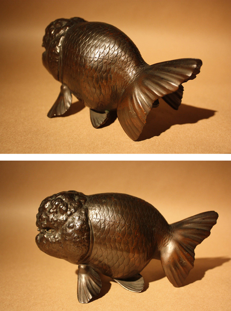 水盤 銅 金魚 古美術